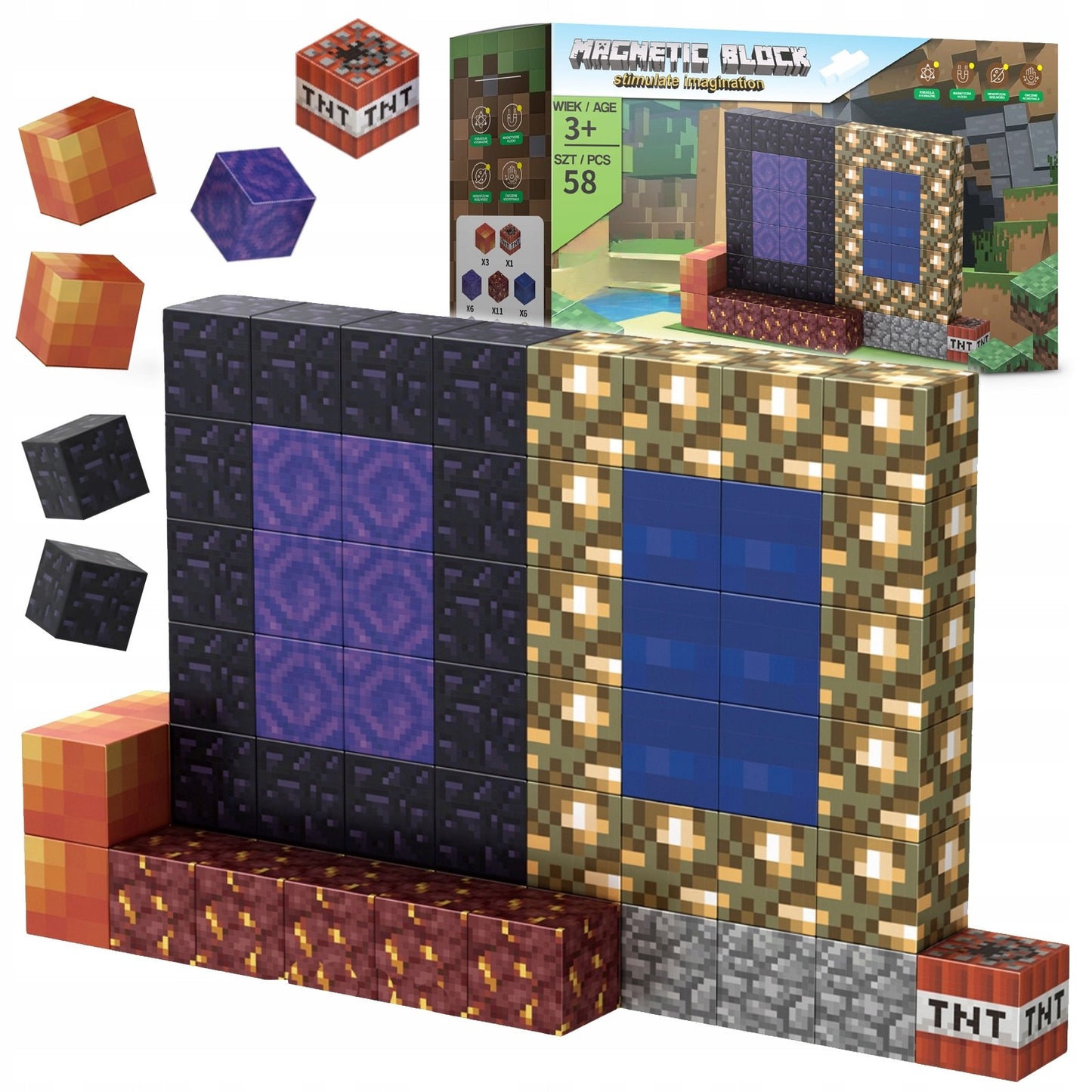 BubloBricks - Magnetyczne klocki Portal 58szt